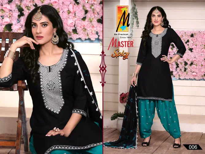 Master Spicy Rayon Fancy Ethnic Wear Ready Made Suit Collection